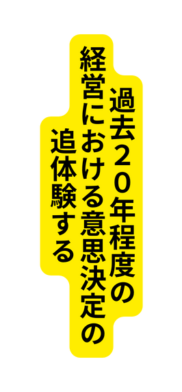 過去２０年程度の 経営における意思決定の 追体験する